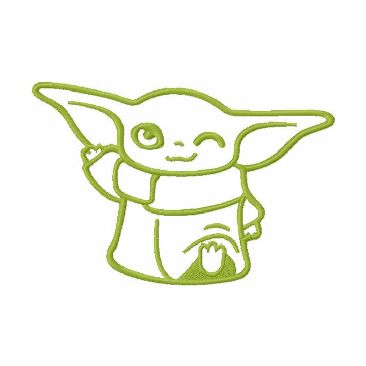 Yoda welcomes you one colored embroidery design - Embroidery Design