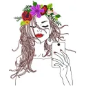 Modern Girl with Phone Stitching Pattern