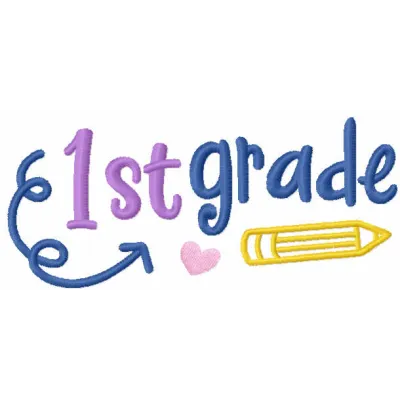 First Grade Embroidery Design - School Days Collection
