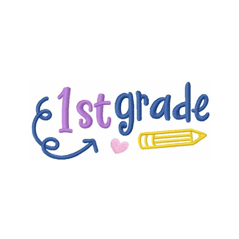 First Grade Embroidery Design - School Days Collection