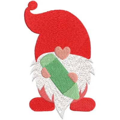 School Gnome with Pencil Embroidery - Student Design