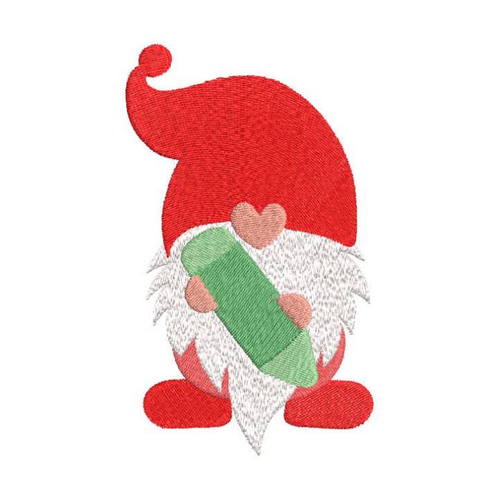 School gnome with pencil embroidery design - Embroidery Design