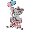 Cute Baby Elephant Birthday Stitching Pattern