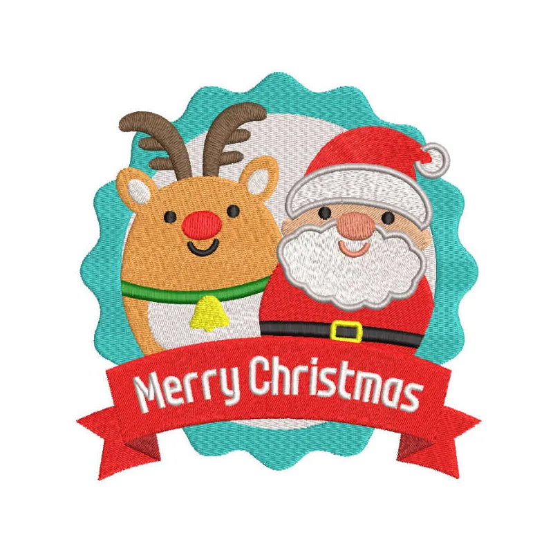 Festive Deer Santa Stitching Pattern for Holiday Crafts