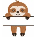 Sloth Monogram Label Embroidery - Aussie Wildlife Design