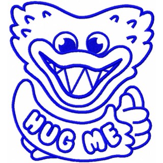 Huggy Wuggy hug me one colored embroidery design - Embroidery Design