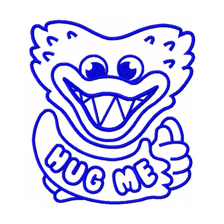 Huggy Wuggy hug me one colored embroidery design - Embroidery Design