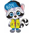 Playful Raccoon Stitching Pattern for Kids' Projects
