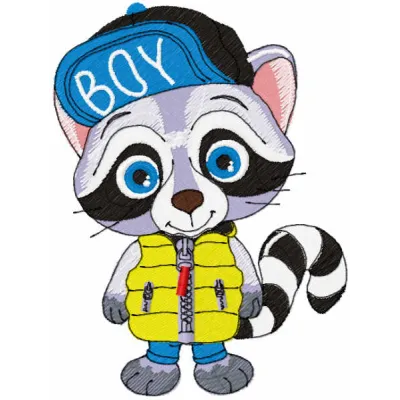 Playful Raccoon Stitching Pattern for Kids' Projects