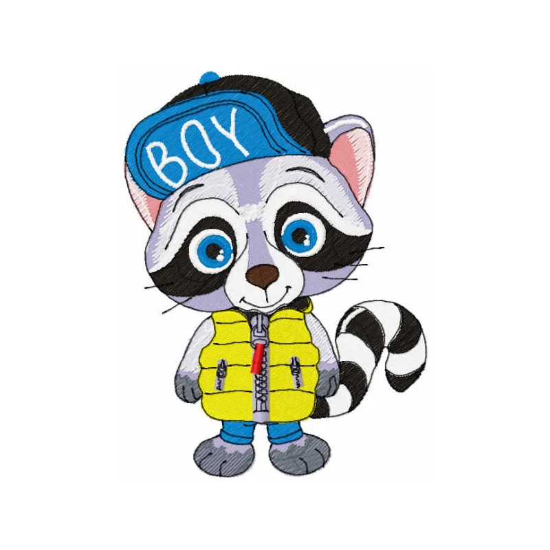 Playful Raccoon Stitching Pattern for Kids' Projects