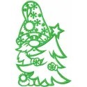 Gnome Christmas Tree Stitching Pattern