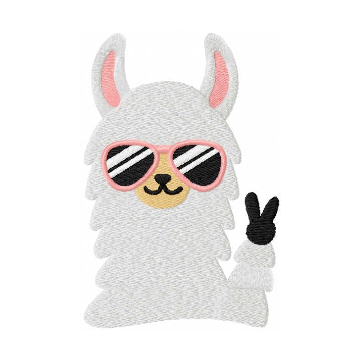 Llama victory embroidery design - Embroidery Design