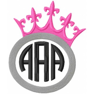 Monogram princess embroidery design - Embroidery Design