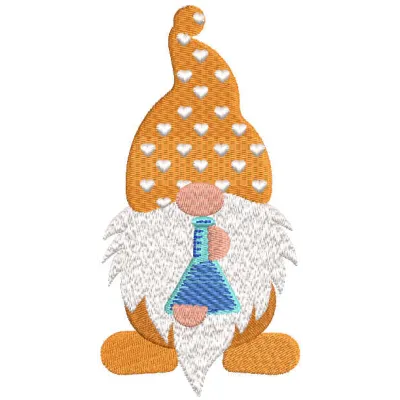 Dwarf Chemist Embroidery Design | Science School Pattern
