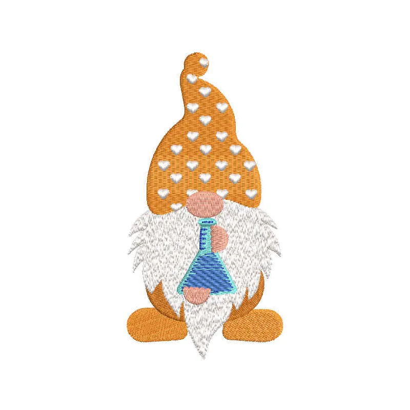 Dwarf Chemist Embroidery Design | Science School Pattern