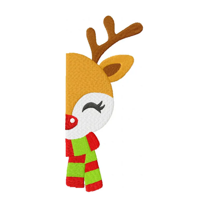 Reindeer in Scarf Embroidery Pattern | Christmas Stitching