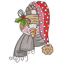 Vintage Snowman with Scarf Stitching Pattern