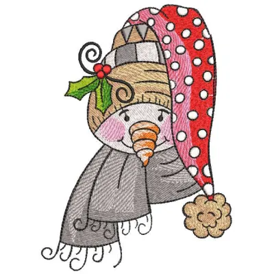 Vintage Snowman with Scarf Stitching Pattern