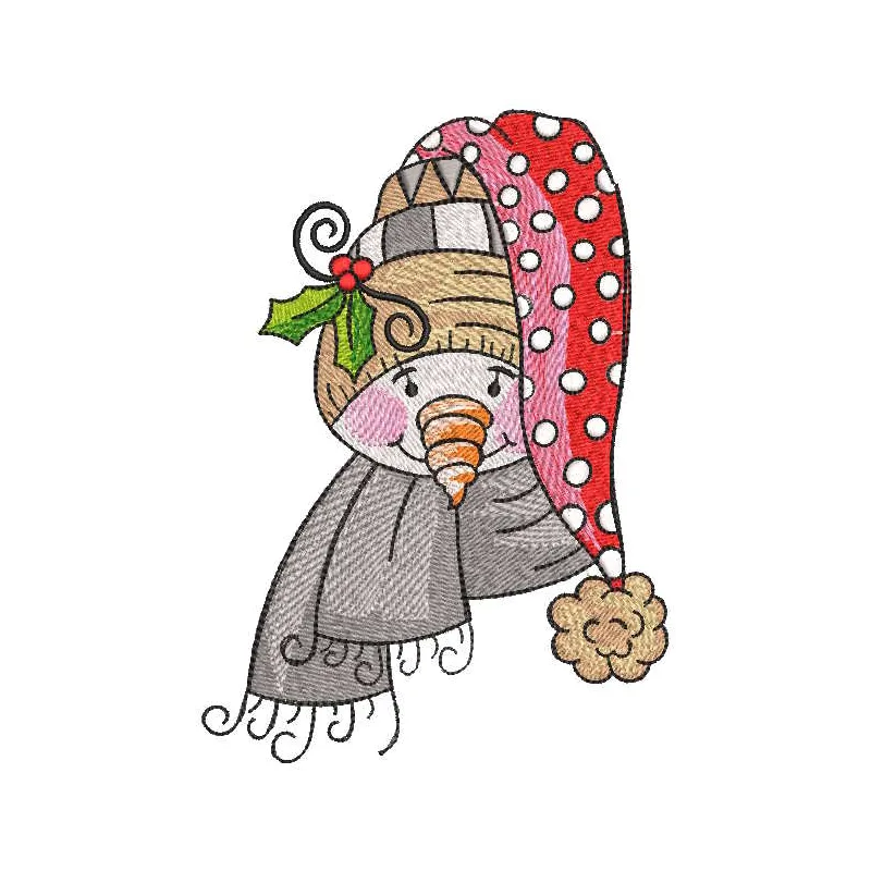Vintage Snowman with Scarf Stitching Pattern