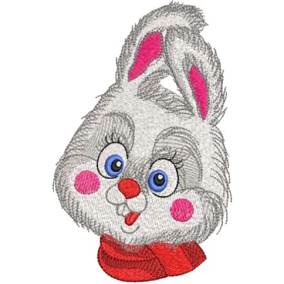 Surprised Bunny with Scarf Stitching Pattern