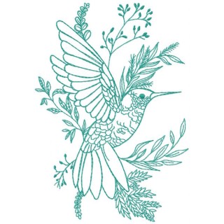 Hummingbird in wildlife embroidery design - Embroidery Design