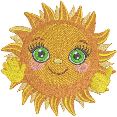 Cheerful Sun Stitching Pattern for Summer Projects