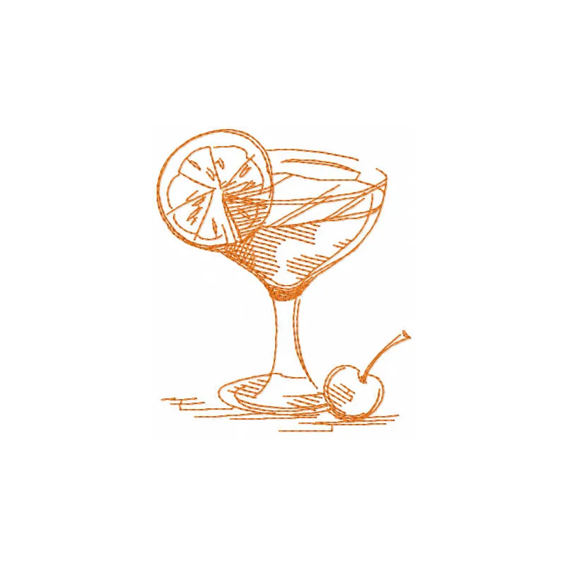 Cocktail Sketch Stitching Pattern | Kitchen Embroidery