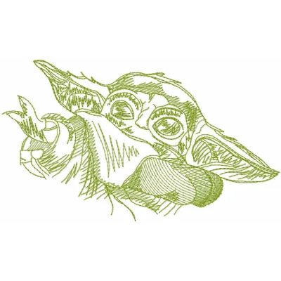Yoda Sketch Stitching Pattern for Star Wars Fans