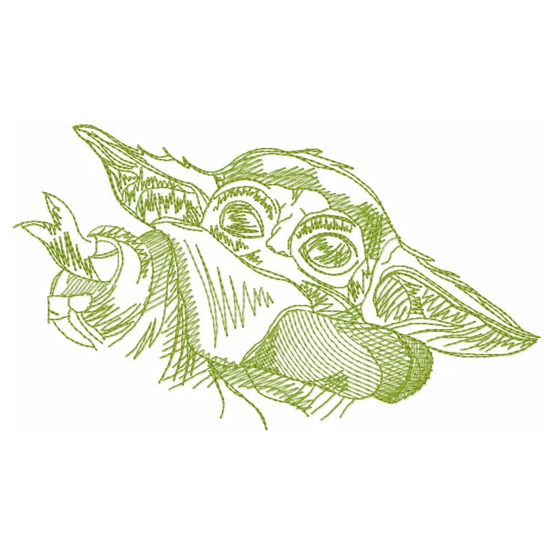 Yoda Sketch Stitching Pattern for Star Wars Fans