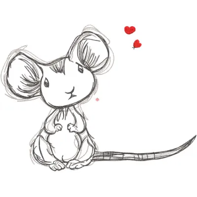 Adorable Dreaming Mouse Stitching Pattern