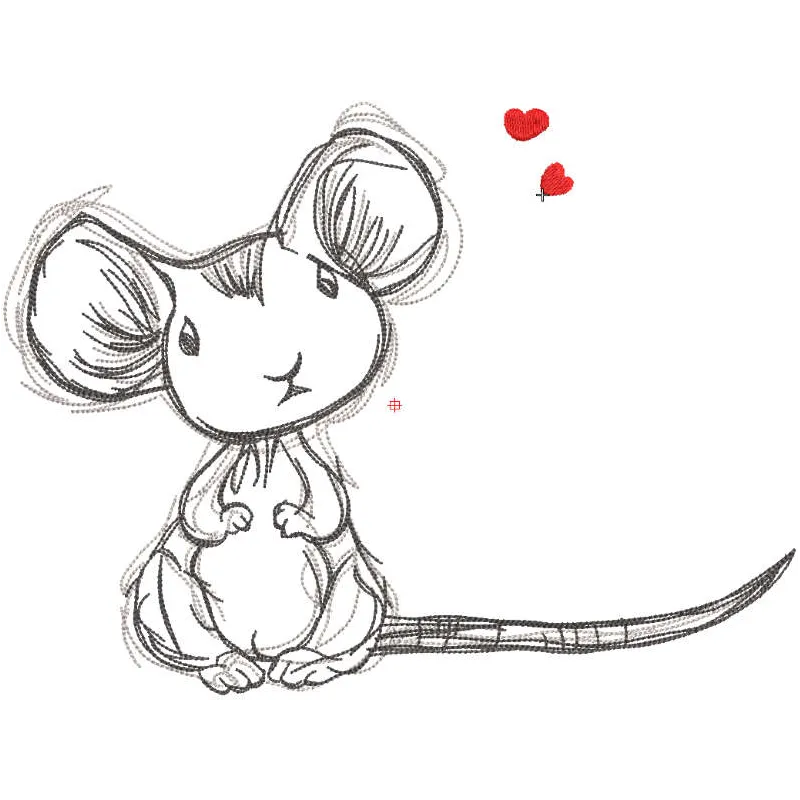 Adorable Dreaming Mouse Stitching Pattern