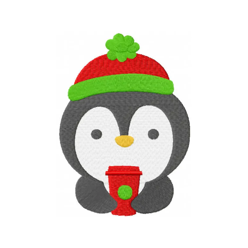 Cozy Winter Coffee Cup Stitching Pattern with Birds