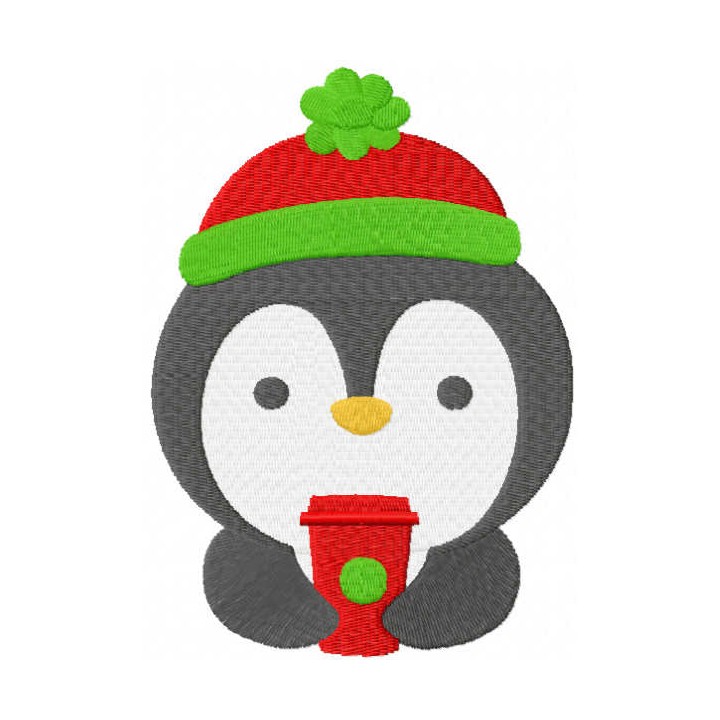 Winter coffeecup embroidery design - Embroidery Design