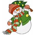 Festive Snowman & Tree Stitching Pattern