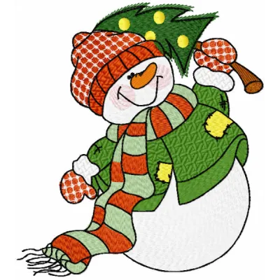 Festive Snowman & Tree Stitching Pattern