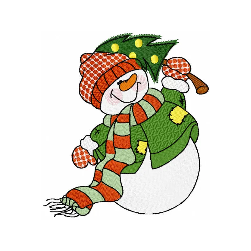 Festive Snowman & Tree Stitching Pattern