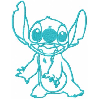 Very surprised stitch one colored embroidery design - Embroidery Design