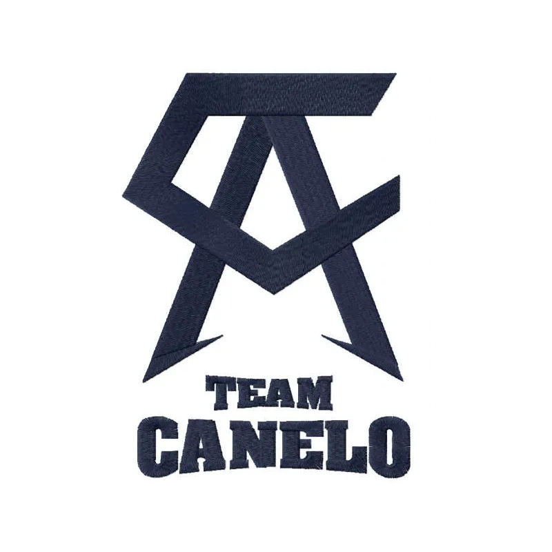 Bold Emblem of Strength: Team Canelo Black Logo Stitch