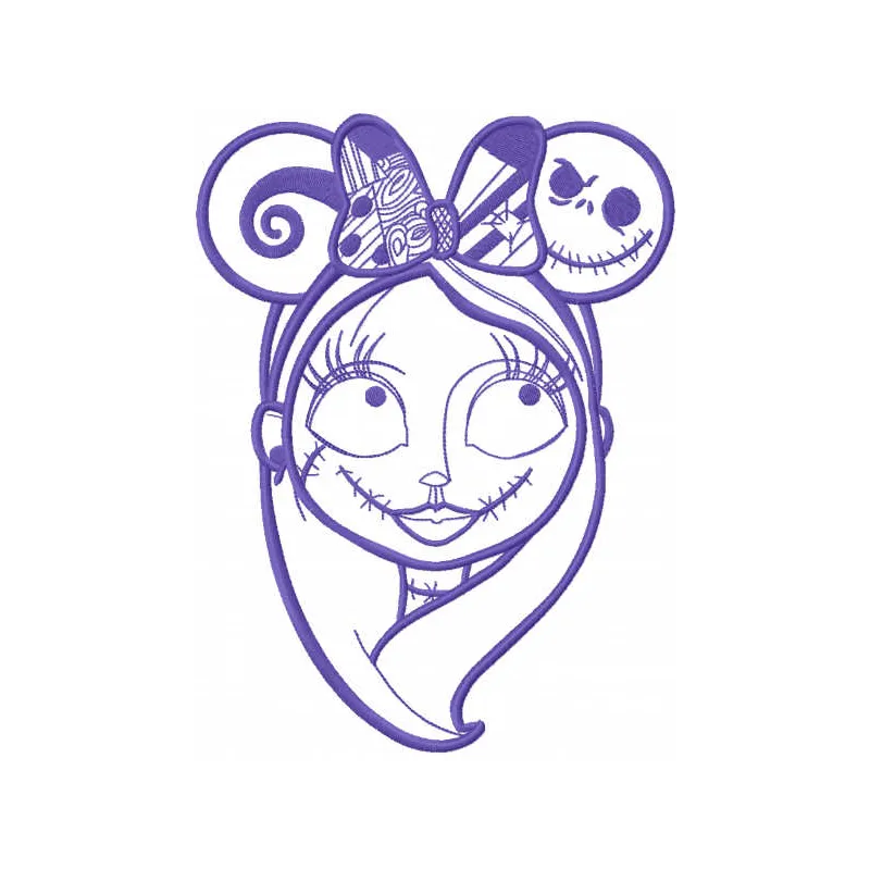 Sally Mickey Ears Stitching Pattern | Nightmare Before Chri…