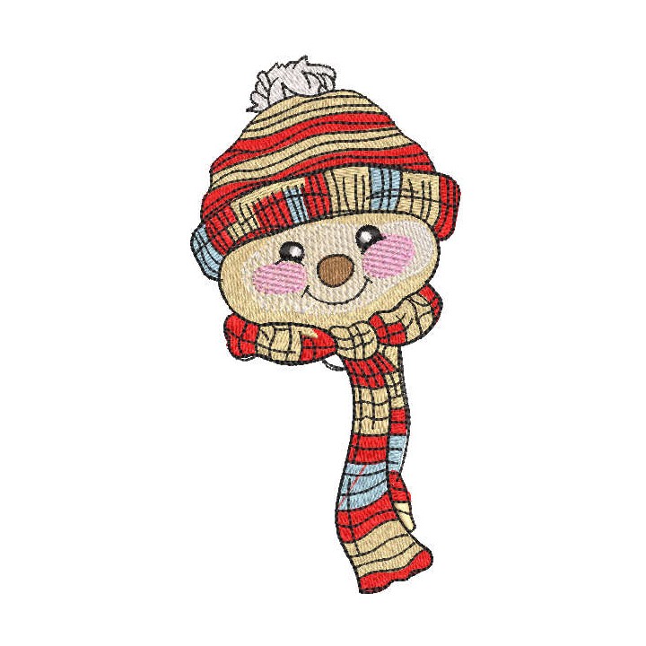 Cheerful snowman is waiting for you embroidery design - Embroidery Design