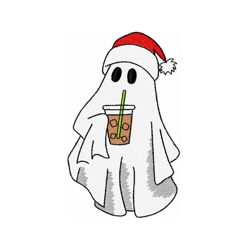 Cheerful Ghost & Coffee Cup Stitching Pattern