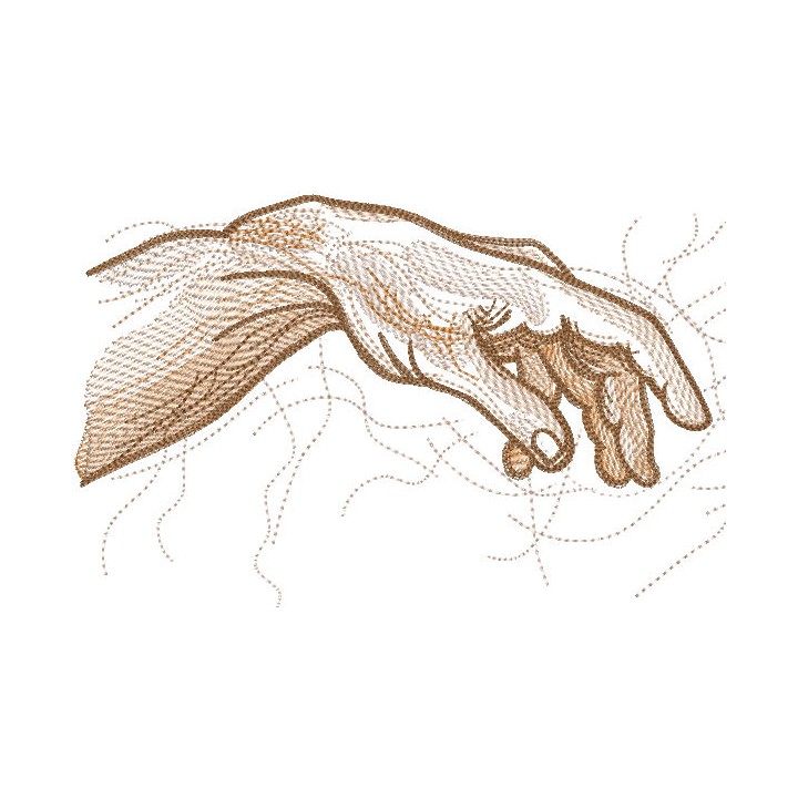 The Creation of Adam embroidery design - Embroidery Design