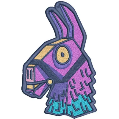 Whimsical Fortnite Llama Embroidery with Playful Charm