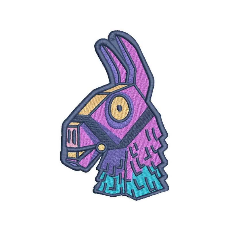 Whimsical Fortnite Llama Embroidery with Playful Charm