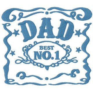 Dad number 1 embroidery design - Embroidery Design