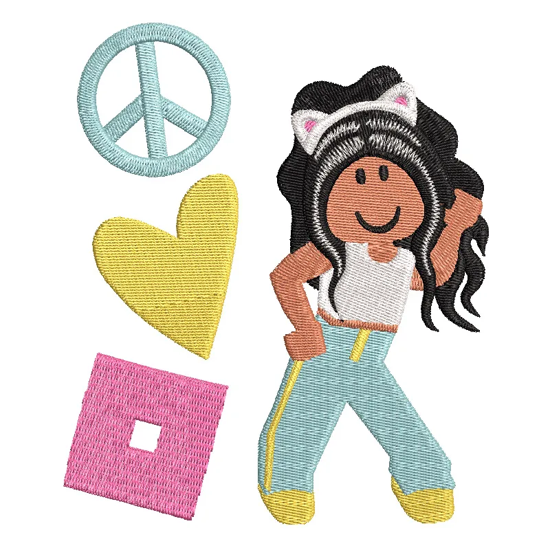 Afro Girl Roblox Character Stitching Pattern