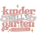 Hello Kindergarten Embroidery Design - Back to School Fun