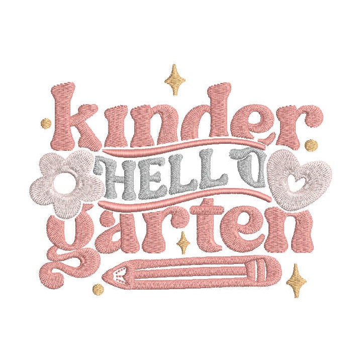 Hello kinder garten embroidery design - Embroidery Design