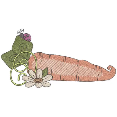 Vintage Carrot Stitching Pattern for Kitchen Crafts