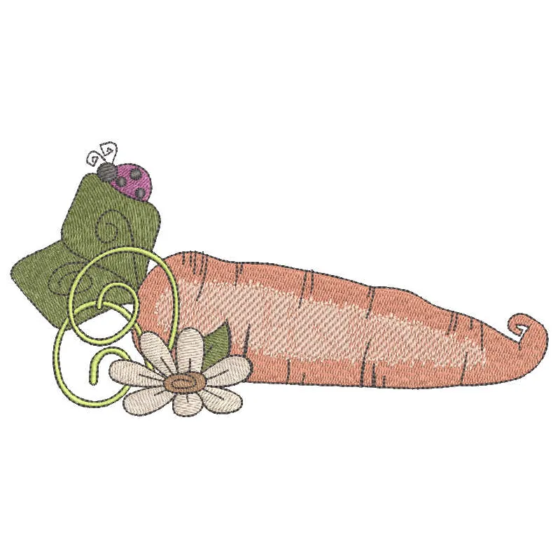 Vintage Carrot Stitching Pattern for Kitchen Crafts